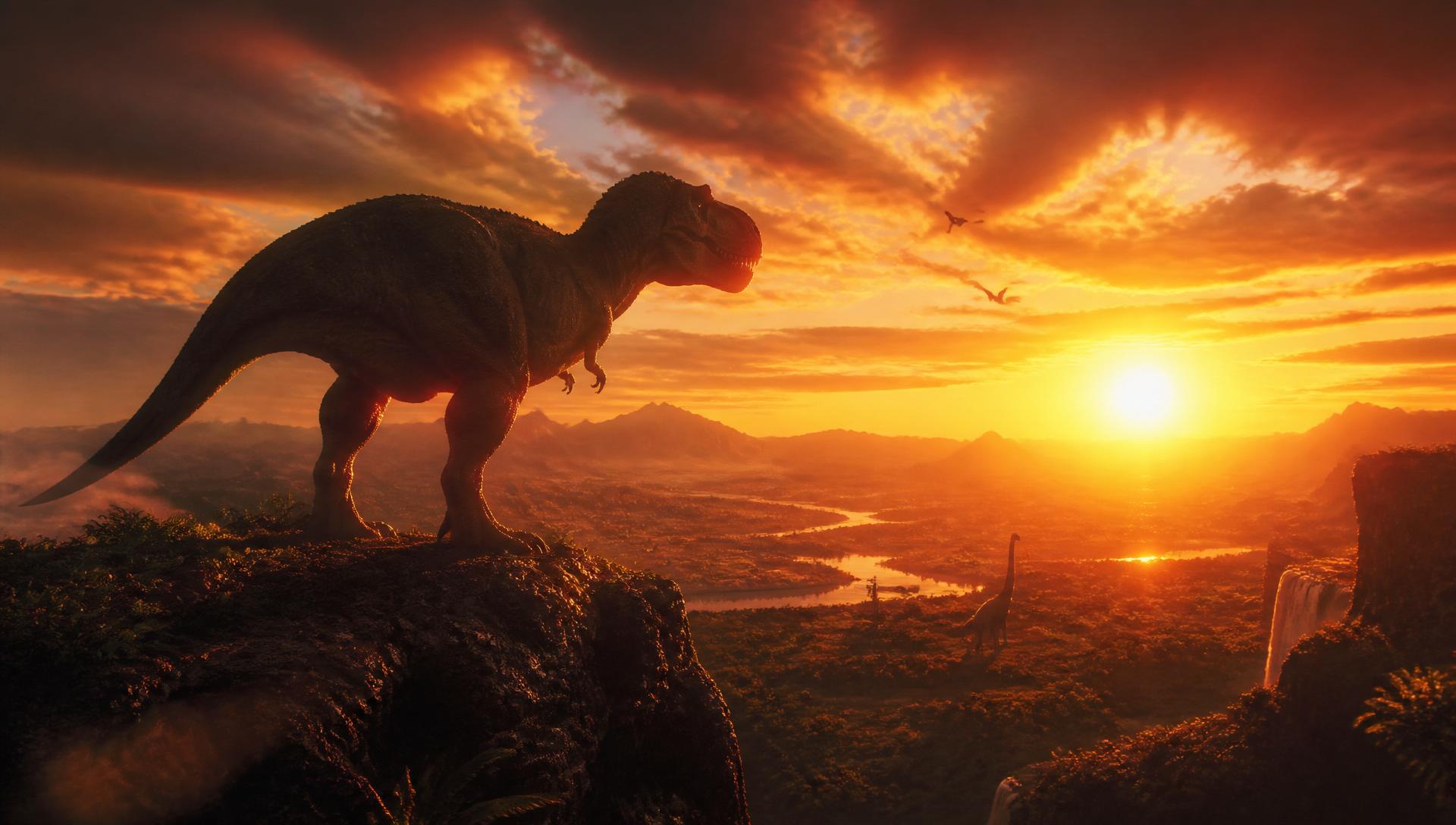 Prehistoric sunset vista
